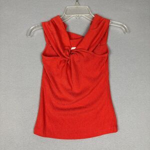 Maeve By Anthropologie Womens XSmall Sleeveless Twist Front Tank Top Orange